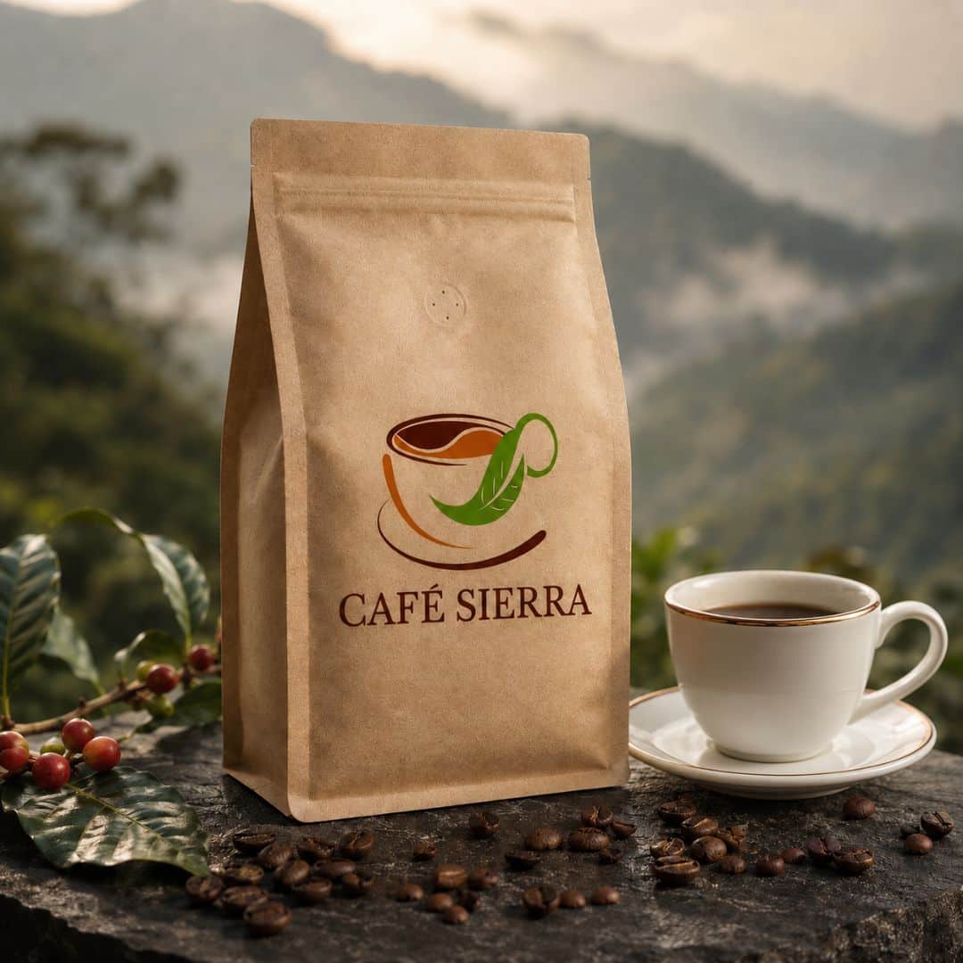 Mockup de logo Café Sierra