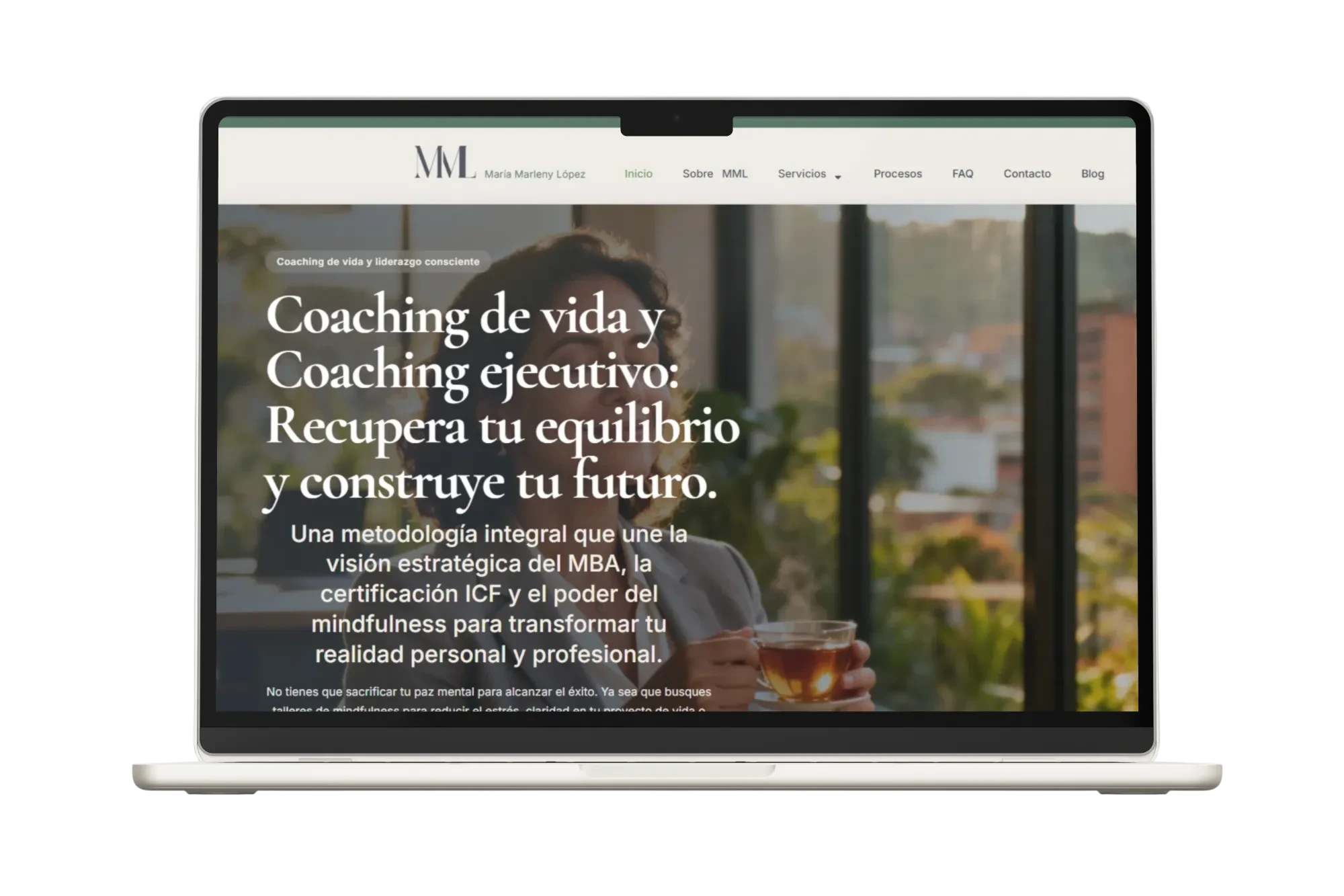 diseño web para marca personal coach realizado por Gráfico Yus S.A.S.