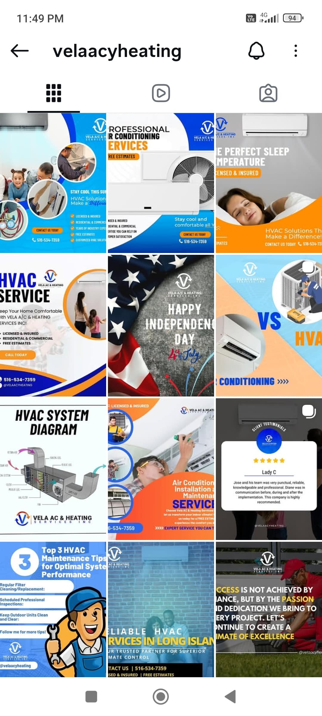 Caso de estudio de gestión de redes sociales para Vela AC & Heating realizado por Gráfico Yus