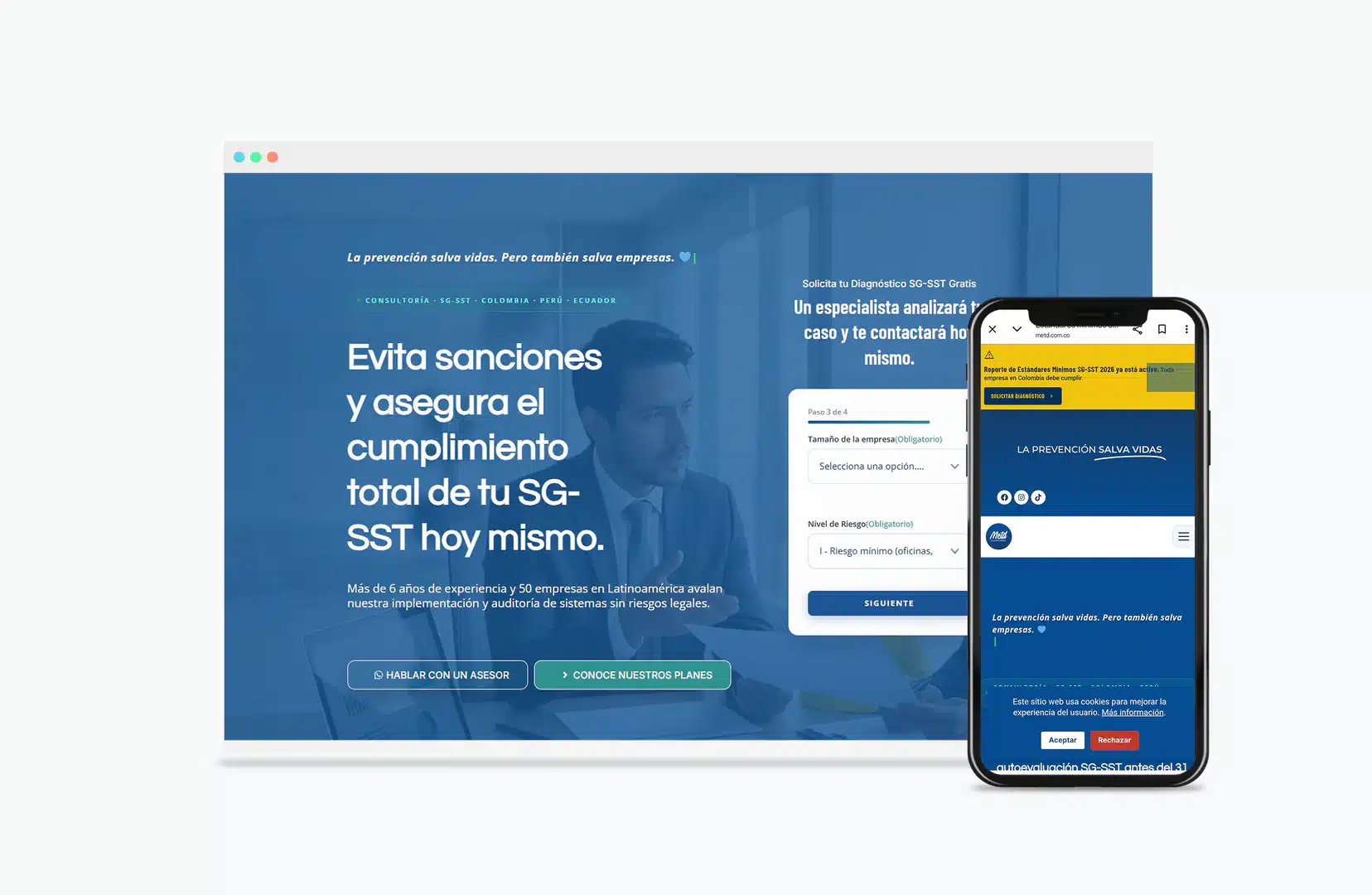 Sitio web responsive desarrollado para METD Consultores