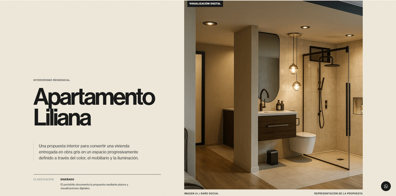 Sección de proyectos del sitio web de ARQMA STUDIO